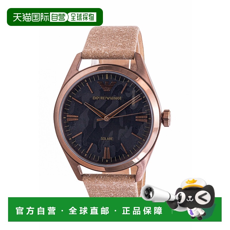自营 Emporio Armani太阳能皮革男士手表-多色 美国奥莱直发