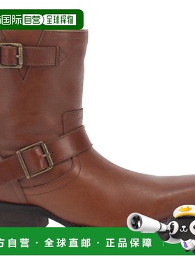 1h可退 【美国直邮】Dingo Hackett 时尚黑色真皮男式牛仔靴 摩托