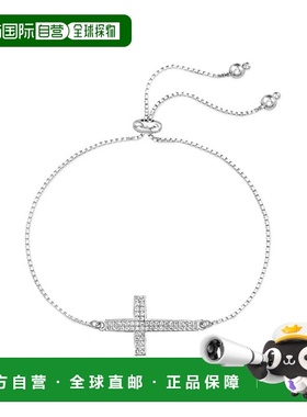 自营 savvy cie jewels18K 金 Vermeil 白色立方氧化锆侧向交叉手