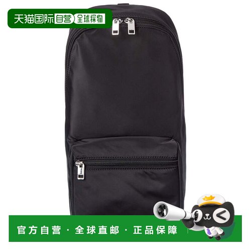 自营Diesel徽标基本款Slingback字母单声道背包-黑色 美国奥莱直