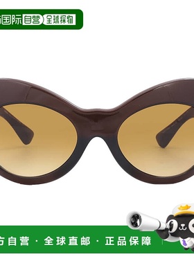 自营Versace Yellow Gradient Brown Irregular Ladies Sunglasse