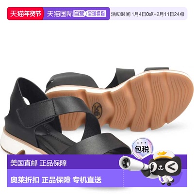 自营Sofft Mandi SF0099301 Sandals Black Leather Ripple Cut S
