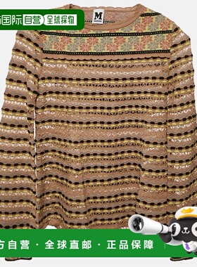 自营M Missoni Beige Pointelle Knit Long Sleeve Knit Top - be