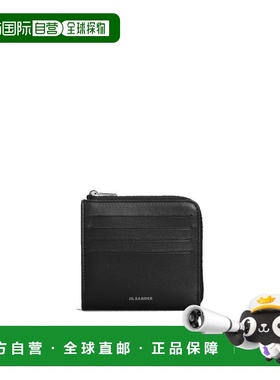 自营Jil Sander Leather Men's Cardholder - black 美国奥莱直发