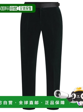 自营 boss棉天鹅绒修身燕尾服长裤-浅绿色 美国奥莱直发男装