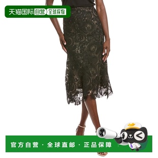 Renta Woven black 美国奥 Skirt Blend 自营Oscar Silk