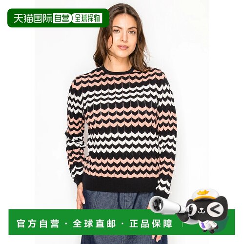 自营yal new yorkPink Chevron Knit Sweater - pink 美国奥莱直