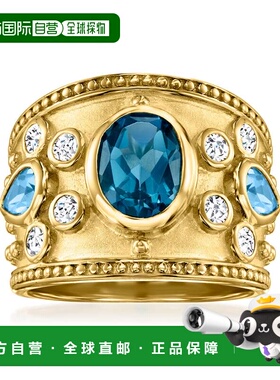 自营Ross-Simons London Blue, Swiss Blue and White Topaz Ring