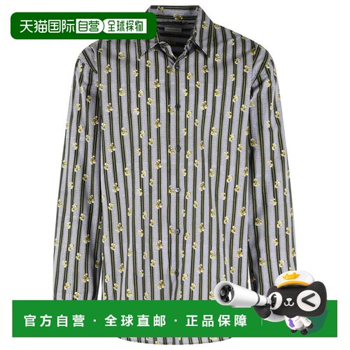自营dries van noten'Caper' 紫丁香棉衬衫-灰色 美国奥莱直发