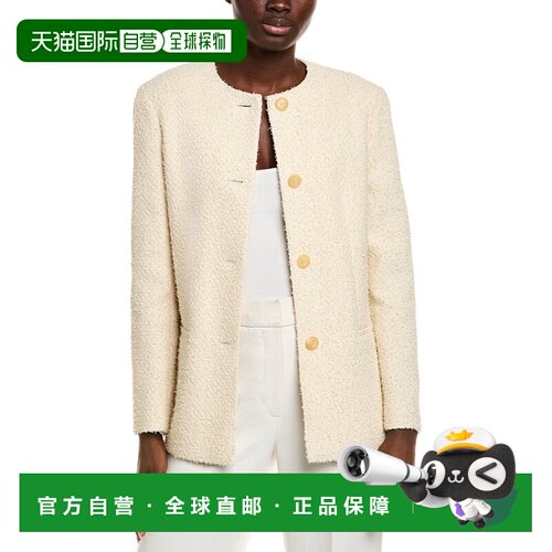 自营Lafayette 148 New York Collarless Jacket - white 美国奥