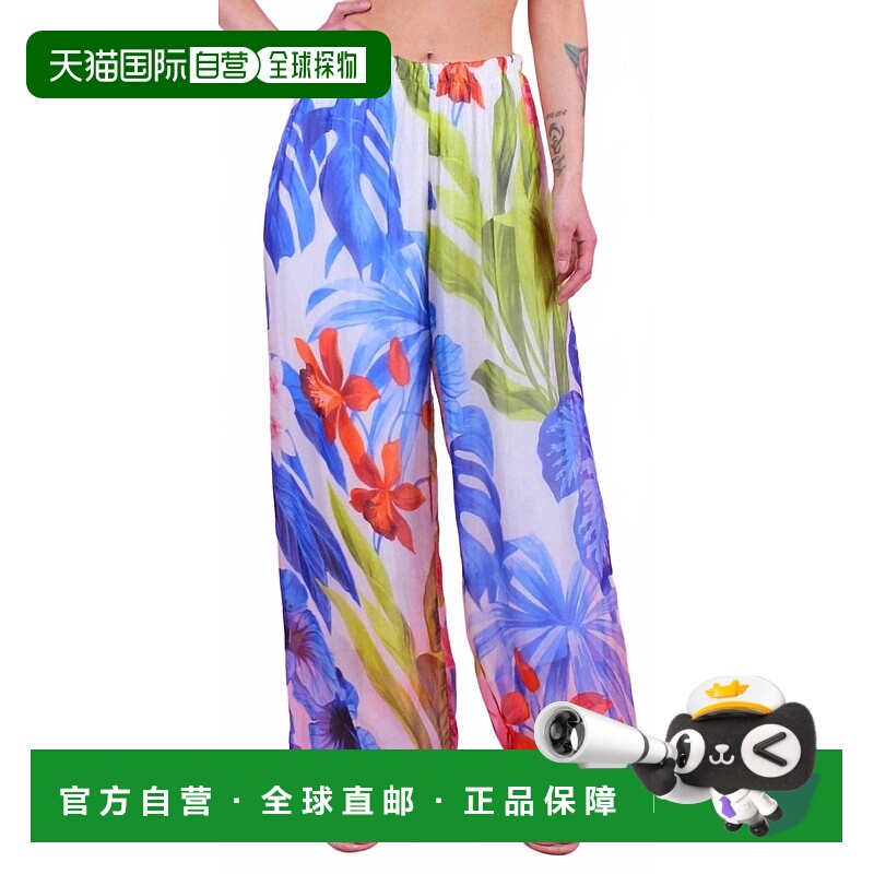 自营gigi modaWomen's Angelo Tropical Silk Pant In Royal Blue