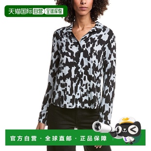 美国奥莱直发豹纹 灰色 自营Bella Dahl衬衫