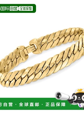自营 Ross-Simons 意大利 14kt 黄金古巴链手链 - 7 英寸 美国奥