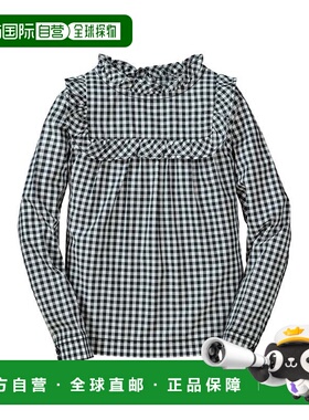 自营 hope & henryHope&Henry Ruffle Yoke上衣-黑色 美国奥莱直