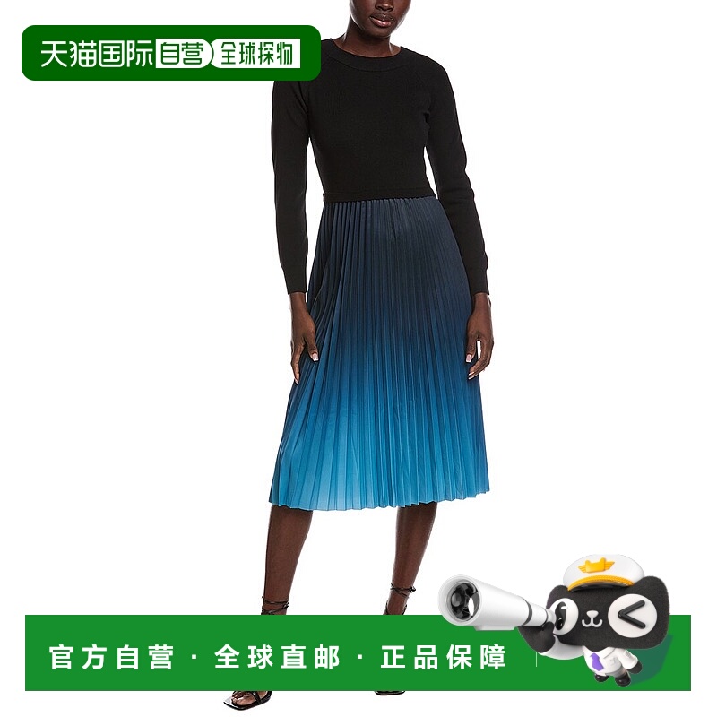 自营Nanette Nanette Lepore褶皱迷笛连衣裙-蓝色 美国奥莱直发