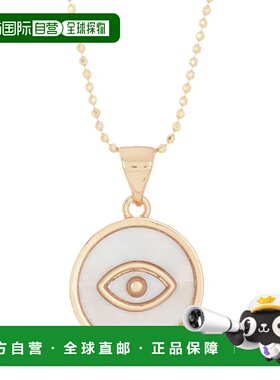 自营 Adornia 珍珠母邪恶之眼吊坠项链 金 - 白色 美国奥莱直发