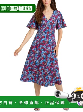 自营Draper James Vivienne Love Circle Midi Dress - blue 美国