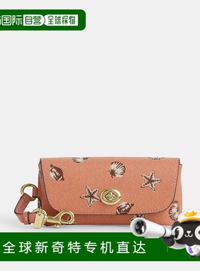 自营 Coach Outlet太阳镜盒，带贝壳印花-珊瑚色/日出色 【美国奥