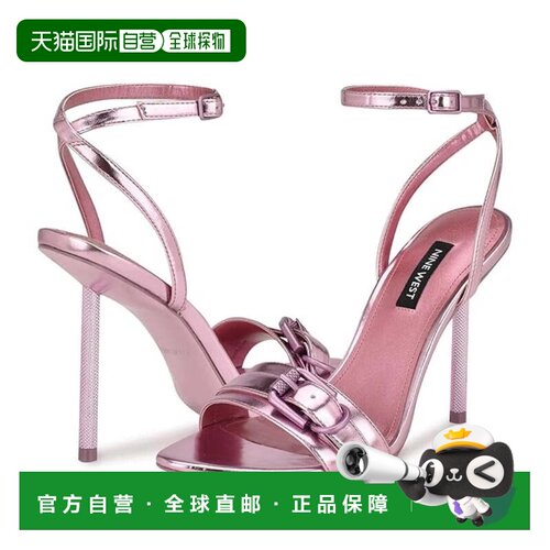 自营Nine West Rommie Sandal  Metallic Pink Ankle Strap Stile