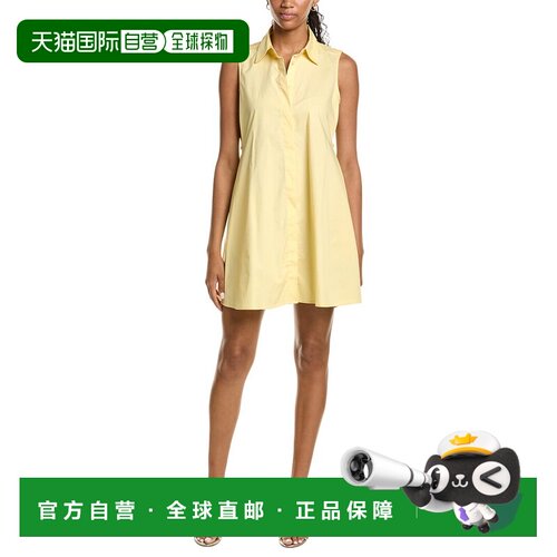 自营Kenneth Cole无袖空中飞人迷你连衣裙-黄色 美国奥莱直发