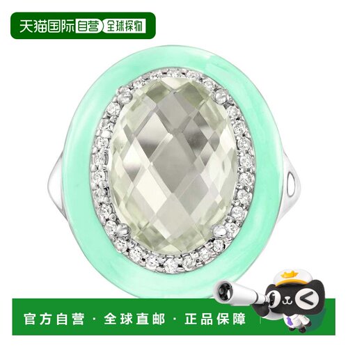 自营Ross-Simons Prasiolite and . White Zircon Ring With Past