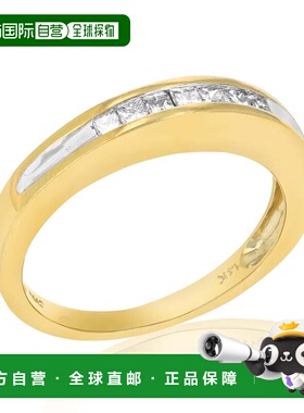 自营vir jewels0.25 克拉 14K 金钻石公主结婚戒指 - 黄色 美国奥