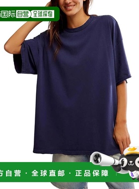 自营Women's Free People Devon T-Shirt Blue Oversized Fit Dro
