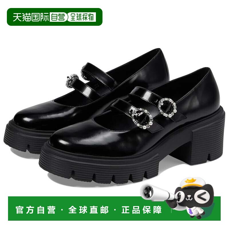 自营Stuart Weitzman Soho Leighton女士黑色皮革Mary Jane HTAT1