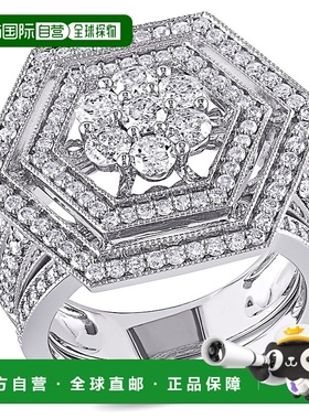 自营 Mimi & Max 2ct TW Double Halo Geometric Diamond Bridal