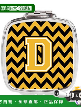 自营 Carolines Treasures CJ1053-DSCM 字母 D 雪佛龙黑色正品