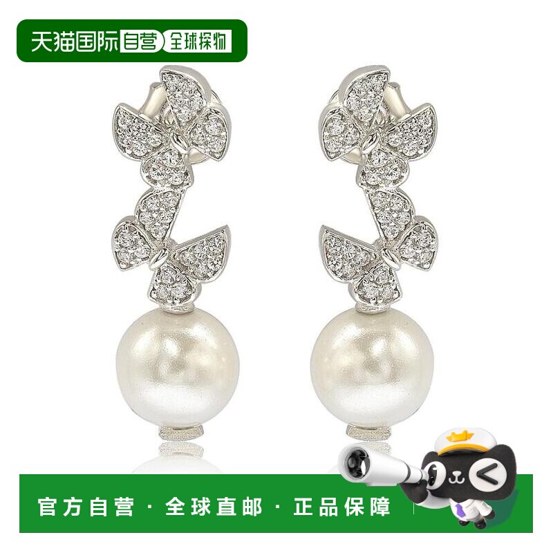 自营Suzy Levian 纯银珍珠和白色蓝宝石蝴蝶耳环 - 蓝色 美国奥莱图片