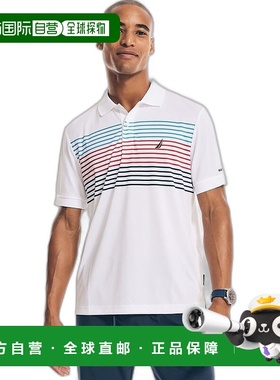1h可退 【美国直邮】Nautica 男式 Navtech 条纹经典版型 Polo 衫