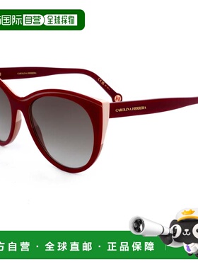 自营Carolina Herrera女式56毫米勃艮第米色太阳镜-勃艮第米色 美