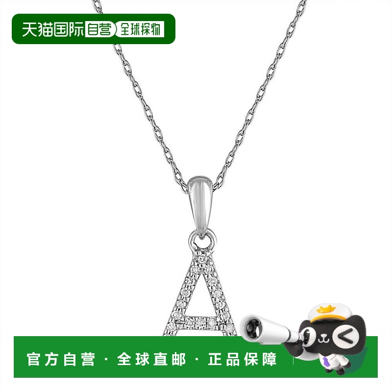 自营 sabrina14k 白金和钻石初始项链 - 白色 a 美国奥莱直发