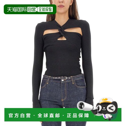 自营philosophy di lorenzo serafiniCut-Out Front Mesh Top - b