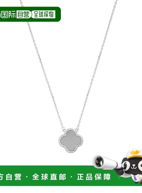 自营 adornia镀银三叶草光环项链-银色 美国奥莱直发吊坠四叶草