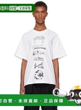 1h可退 【美国直邮】we11done 白色多徽标 T 恤 男装 T恤 242327M