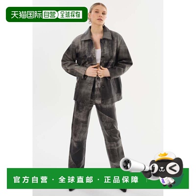 自营 lamarque普雷斯利|皮革卸扣-化石灰 美国奥莱直发长袖外套
