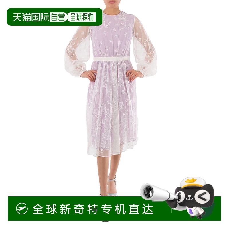 自营 Burberry女士蕾丝覆面连衣裙-白色 【美国奥莱】直发博柏利