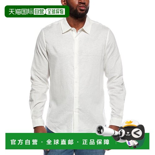 自营Onia Stretch Linen-Blend Shirt - white 美国奥莱直发