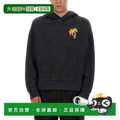 自营palm angelsRelaxed Fit Black Hoodie With Vibrant Graphic