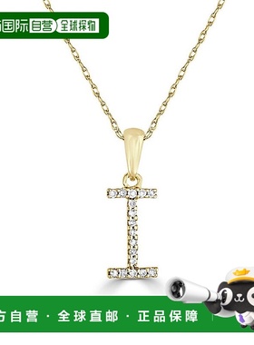 自营 sabrina14k 白金和钻石初始项链 - 白色 i 美国奥莱直发