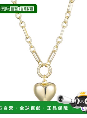 自营adorniaGold Plated Puffy Heart Link Necklace - gold 美国