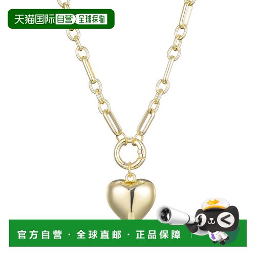 自营adorniaGold Plated Puffy Heart Link Necklace - gold 美国