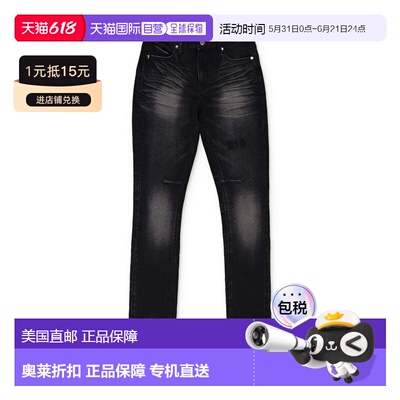自营 rta黑色复古紧身牛仔裤-黑色 美国奥莱直发直筒裤