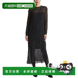 York Hand Beaded 自营Lafayette Dress New Shift black 148