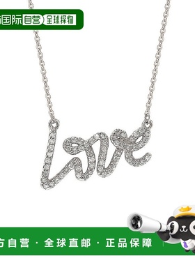 自营 Suzy Levian 14K 白金 .30 克拉钻石爱情项链 - 白色 美国奥
