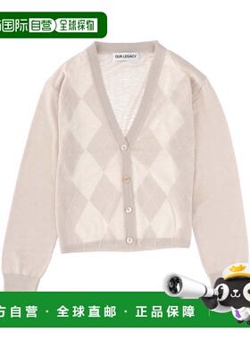自营our legacyMulticolor Argyle Cropped Cardigan - neutrals