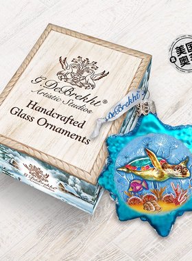 Designocracy 海龟沿海玻璃装饰品 - 多色 【美国奥莱】直发