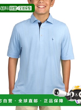 自营TailorByrd Melange Mesh Performance Polo Shirt - blue 美